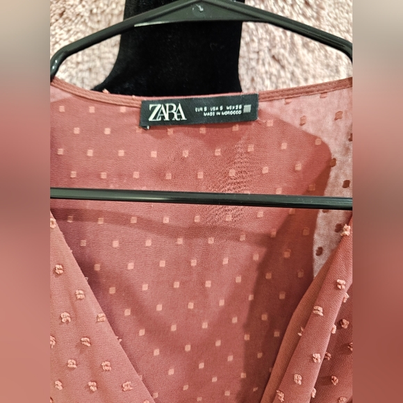 ZARA Dotted Mesh Romper Dress - Picture 8 of 15